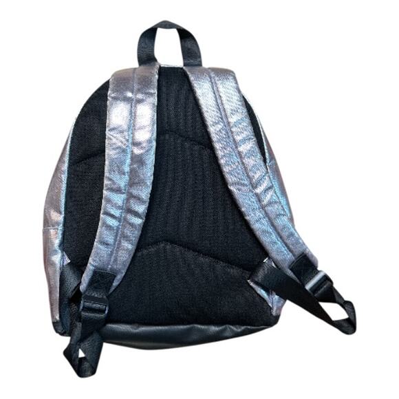 Converse Silver Metallic Black Mini Backpack 10"L x 9"W x 3.5" - Picture 2 of 4